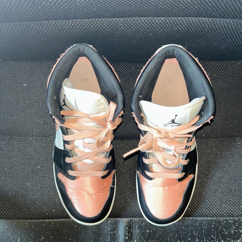 Jordan Black and Orange High-Top Sneakers